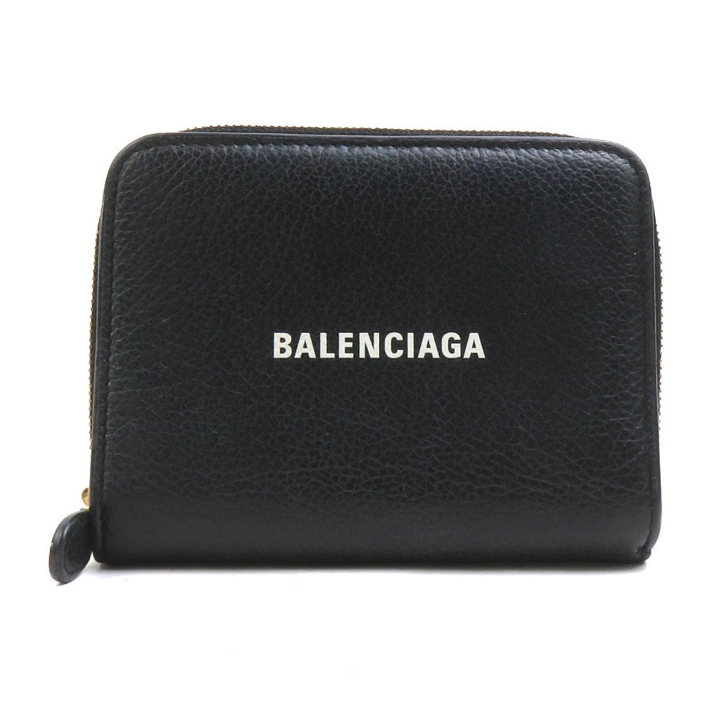 Balenciaga Bi fold Wallet Leather Black